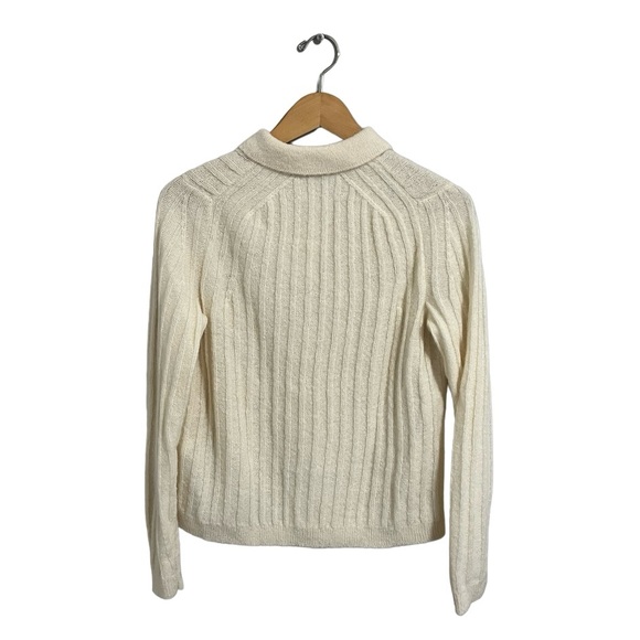 Banana Republic Heritage Cream Sweater Polo Wool Alpaca - Picture 4 of 11